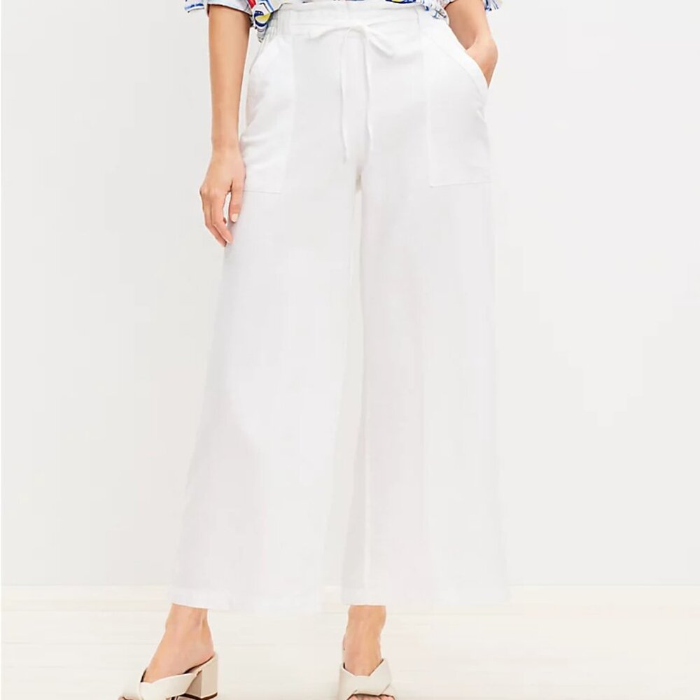 ⭐️3for$20 LOFT Linen Wide Leg Drawstring Pants XL